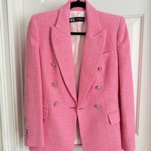 Zara Pink Tailored Blazer Jacket